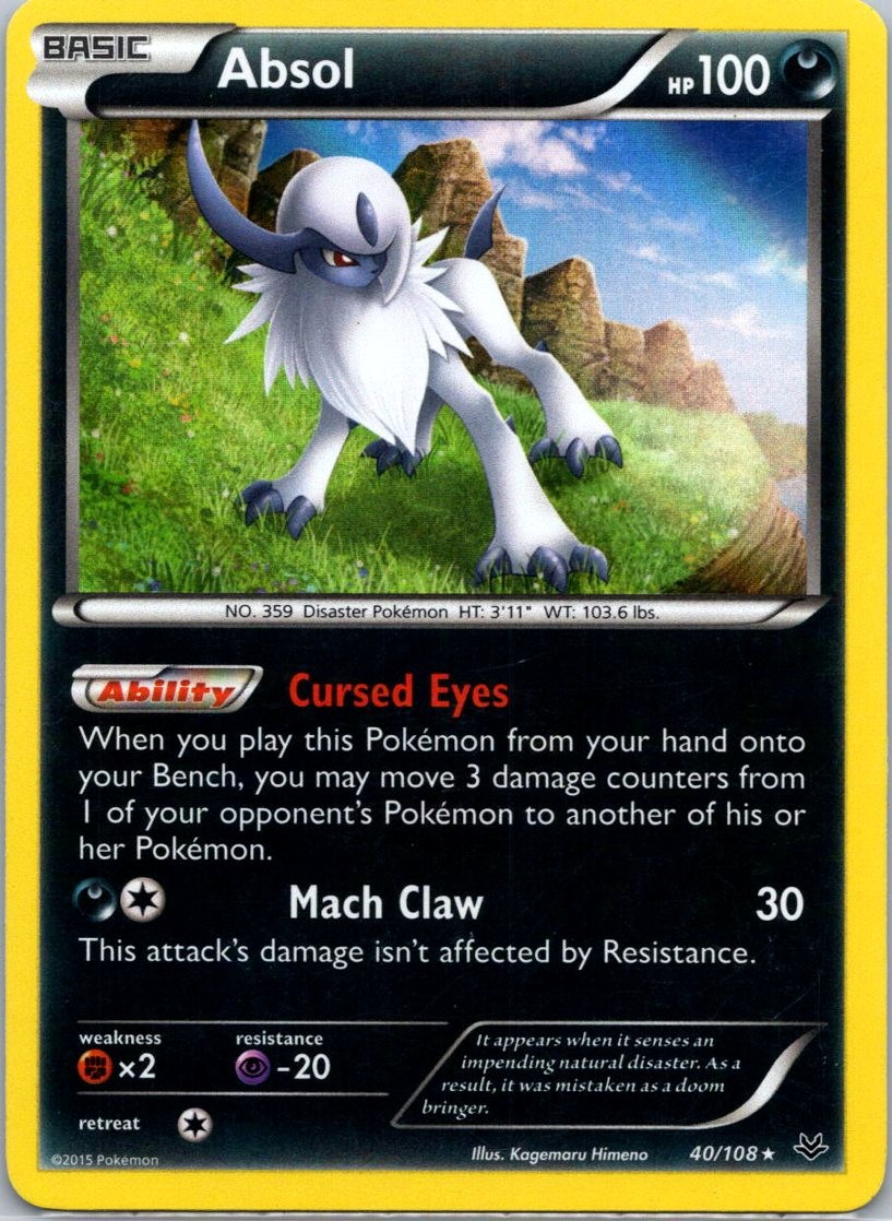 Absol 40/108 Holo Rare XY - Roaring Skies 2015 LP