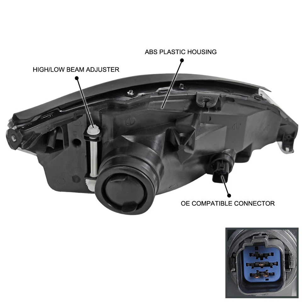 Fits 2000-2004 Ford Focus Headlights Lamps Repalcement Left+Right 00 01 02 03 04 Foto 4 de 4