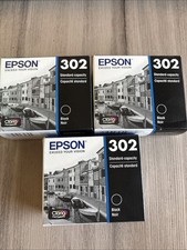 3 New EPSON 302 Claria Premium Ink Standard Capacity T302020-S Exp 3/2024