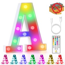 Rechargeable Light Up LettersColorful Marquee Letters with RemoteGift Wrap Gi...