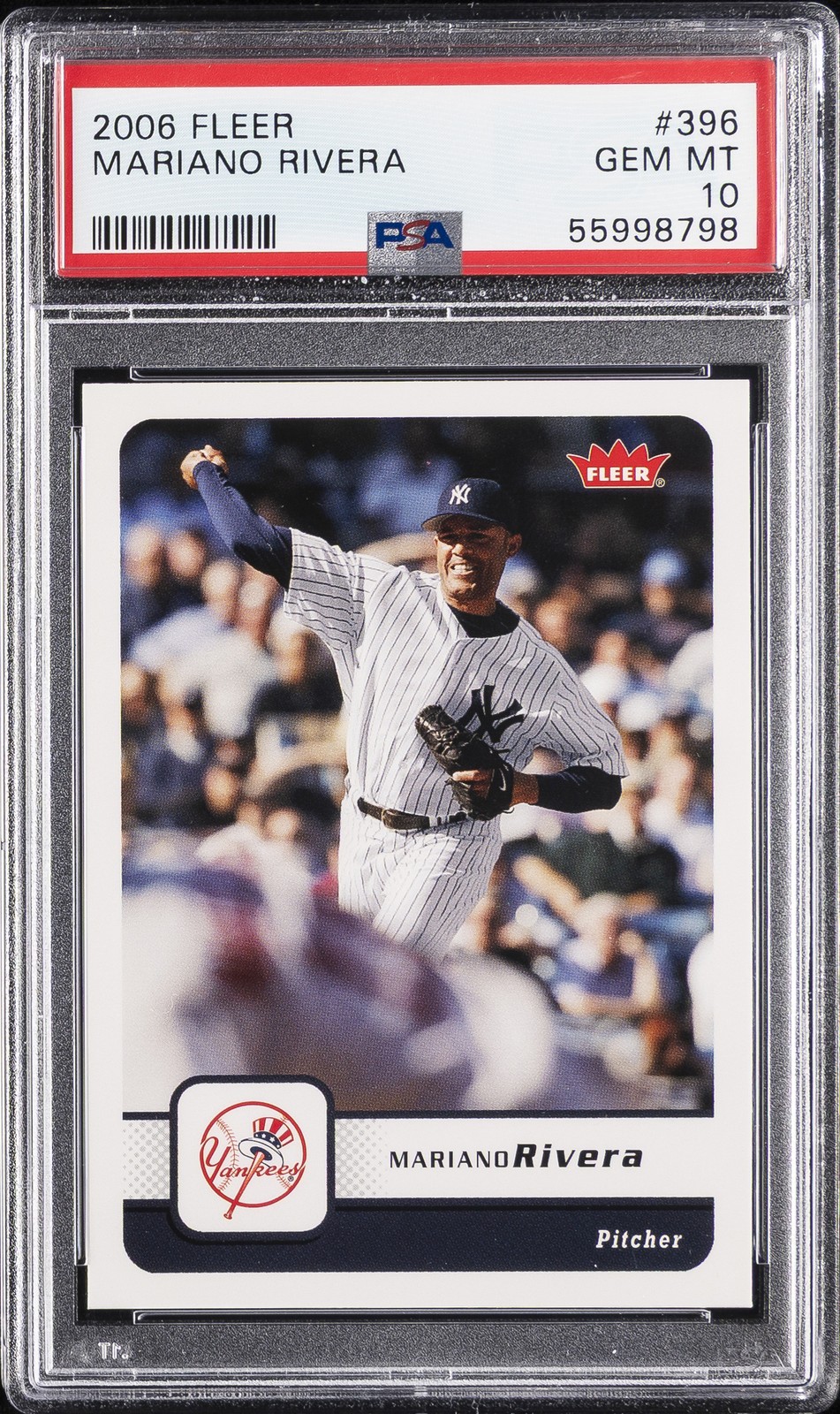 2006 FLEER #396 MARIANO RIVERA PSA 10 view 1