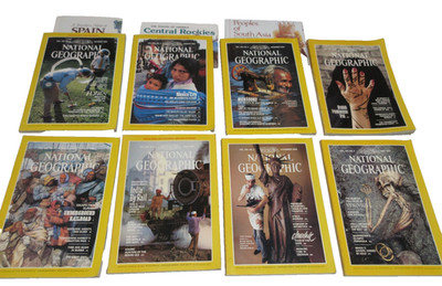 National Geographic Magazine 1984 7 issues & 1985 Oct  w/3 Inserts Maps Lot of 8