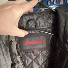 Snap-on Men's L Hooded Full Zip Lined Jacket Gray/Black Logo