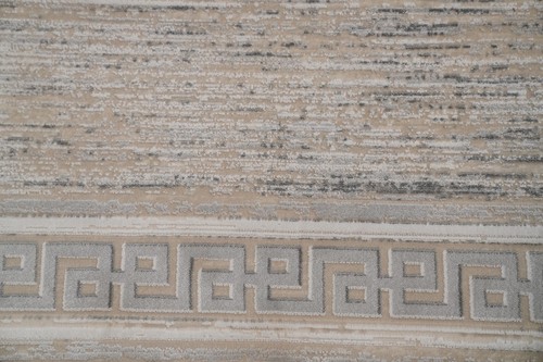 Subtle Neutral Tones Elegant Greek Key Border Rug Contemporary Carpet 5x7 - 第 5/13 張圖片