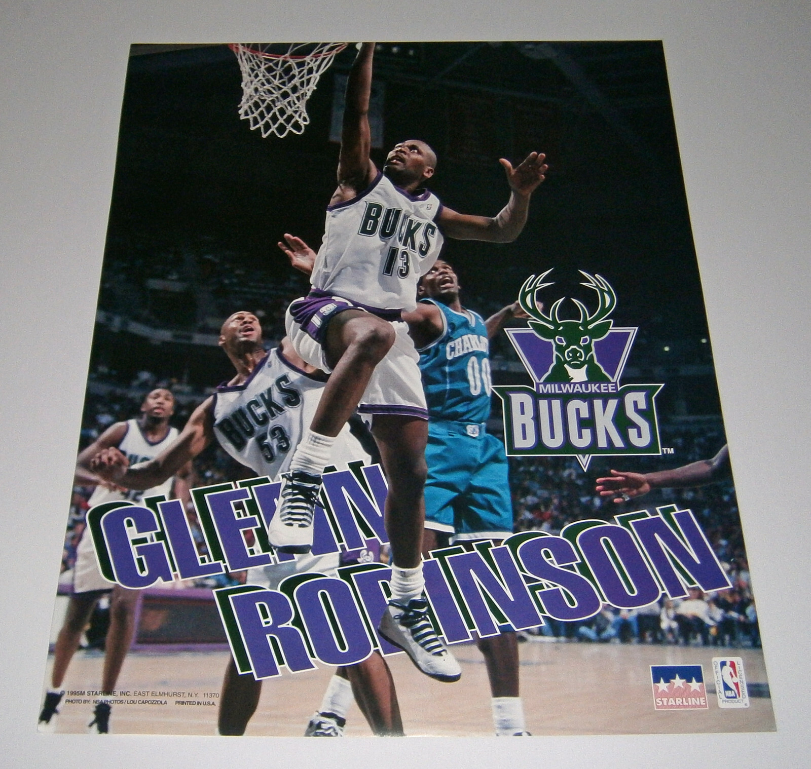 1995 Glenn Robinson Milwaukee Bucks poster Starline NBA 16x20 original