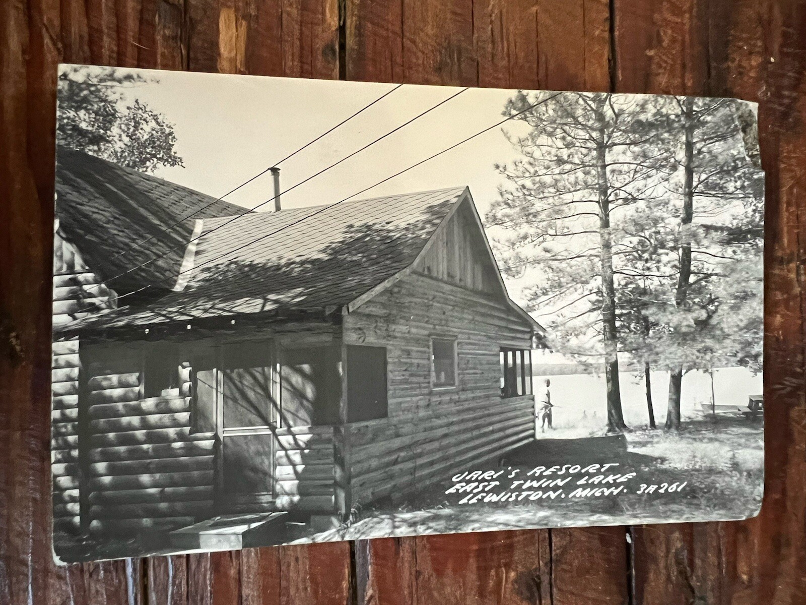 Vintage Real Photo Postcard Jari’s Resort East Twin Lake Lewiston