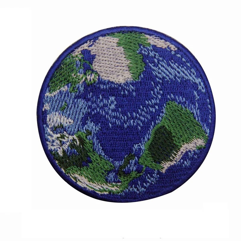 Embroidered Iron Sew On Patches transfers appliques Alien UFO earth patch - Image 2 of 4