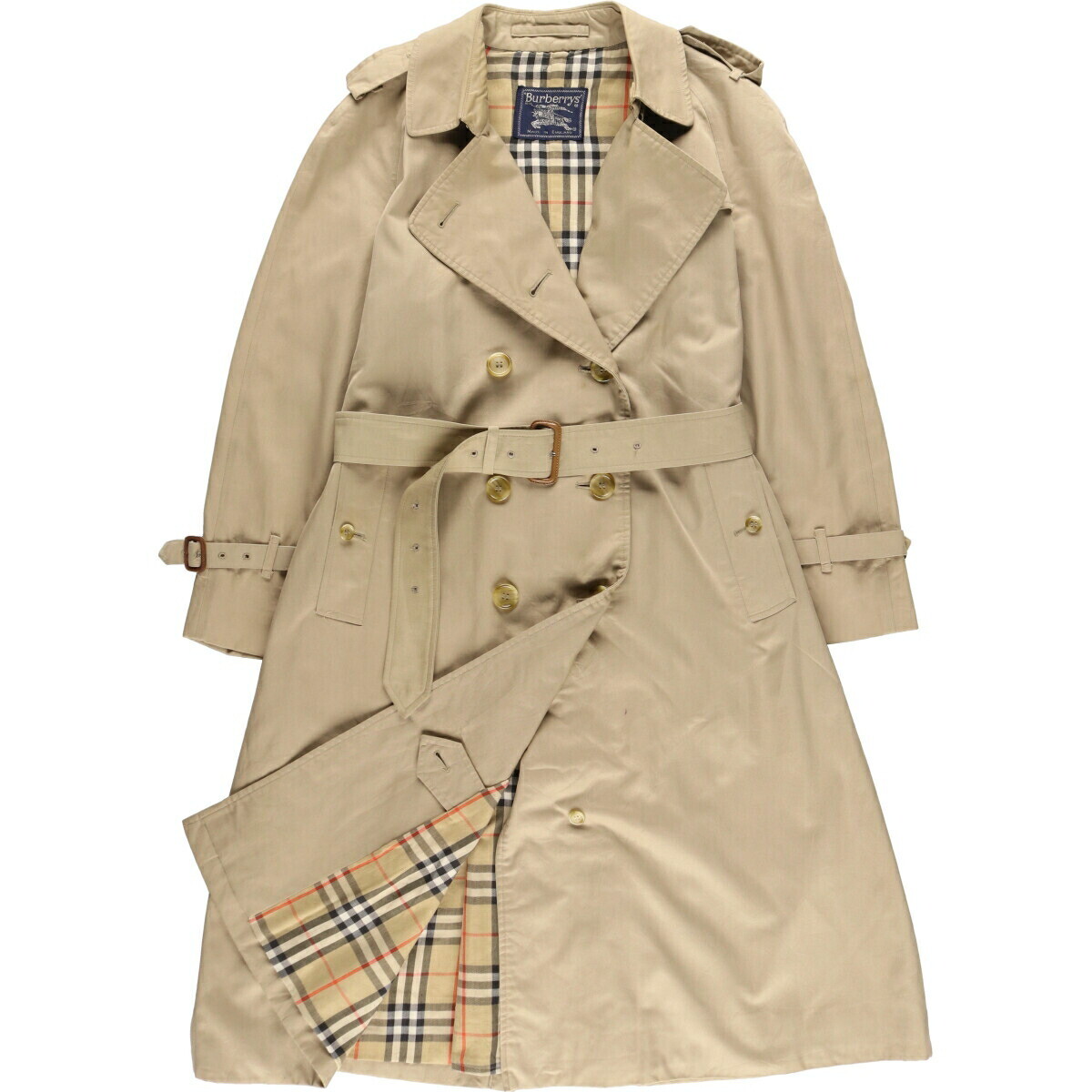 Elegant Burberry Beige Cotton-Blend Trench Coat for Women Made in England