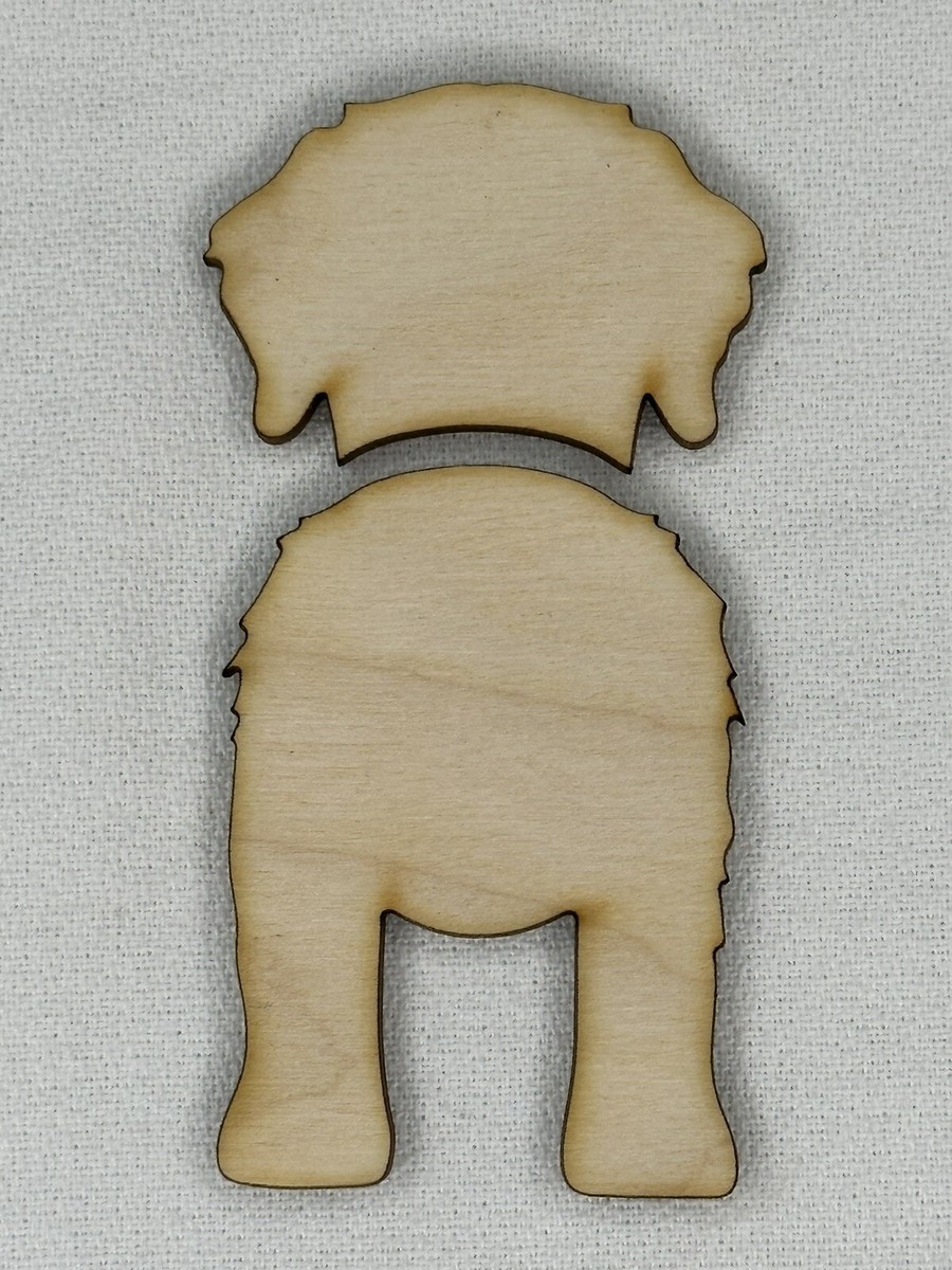 Laser Cut Unfinished Aussiedoodle Dog Butt Puppy Key Leash Holder