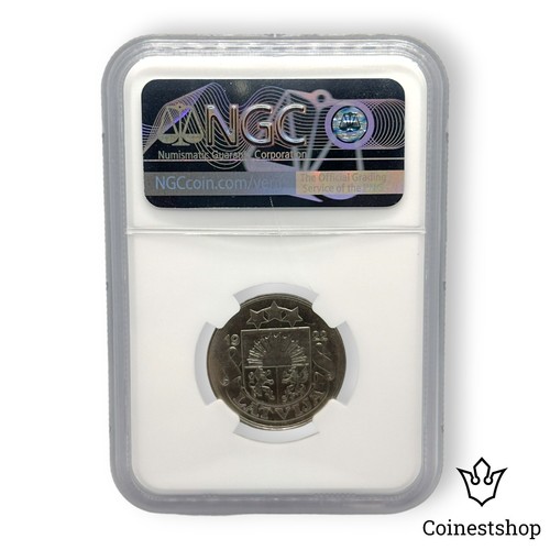 1922 Latvia NGC MS 61 First Republic 50 Santimu - Bild 2 von 8