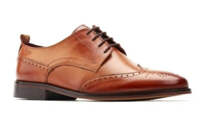 BASE LONDON Branson Mens Tan Brogues Shoes REDUCED Was