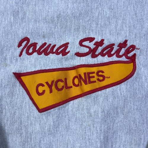 VTG Iowa State Cyclones Sweatshirt Adult Medium Heather Gray 90s Fleece USA Made - Picture 2 of 12