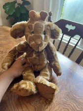 Russ Godfrey Giraffe Stuffed Animal Plush Toy Brown Ivory 14in Heartcraft