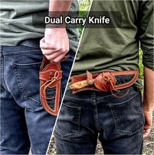 HANDMADE PURE LEATHER HAND CRAFTED BELT SHEATH HOLSTER FOR FIXED BLADE KNIFE