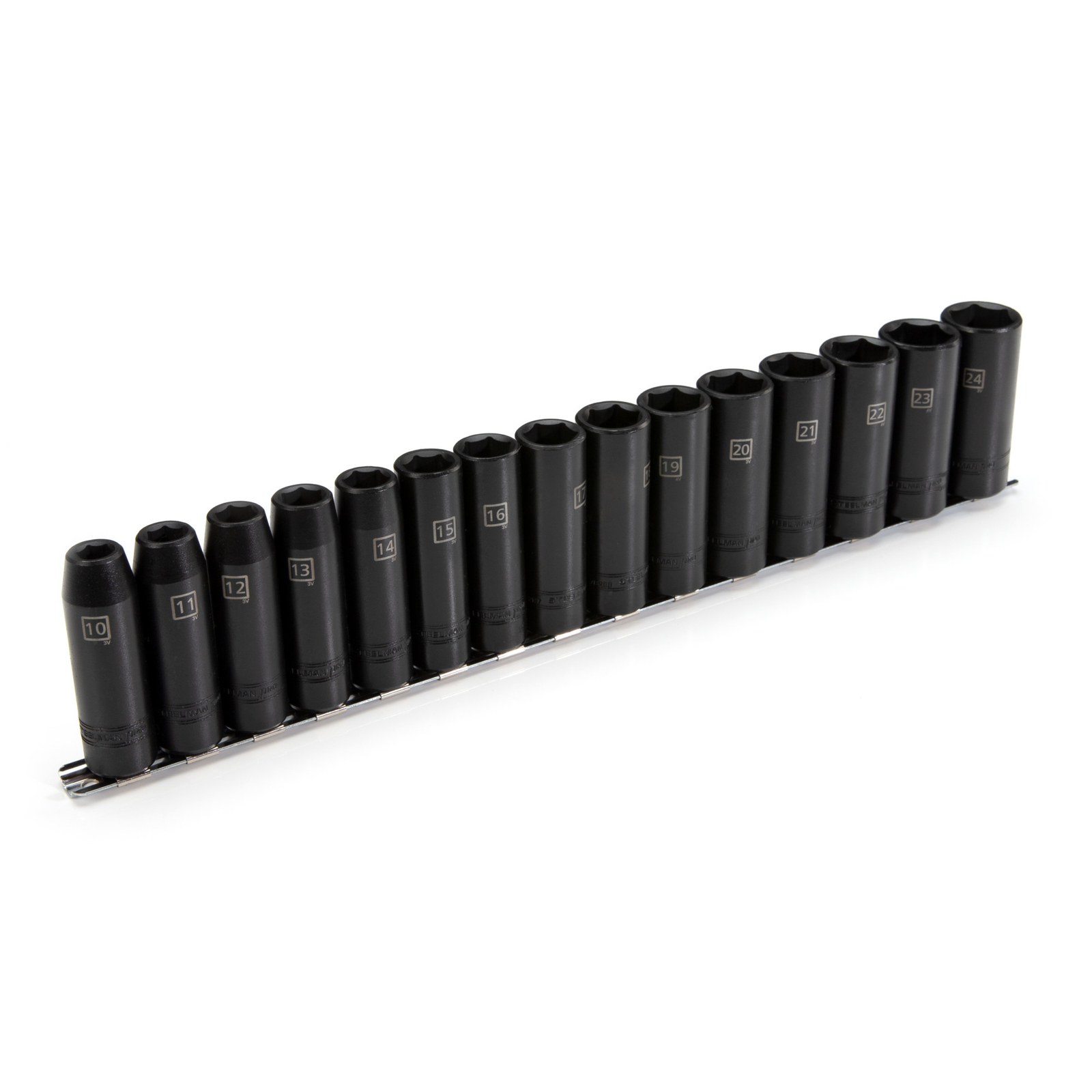 STEELMAN PRO 15-Piece 1/2 in. Drive Metric Deep 6-Point Impact Socket Set, 78279