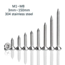 M1-M8 Phillips Pan Head Sheet Metal Screws Self Tap Stainless Steel 3mm-150mm