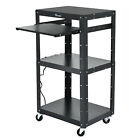 41' 3-layers Media Laptop Computer Av Cart Tabel w/ Power Strip Office Room