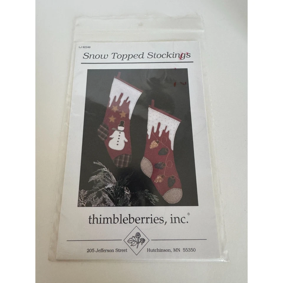 Snow Topped Stockings Pattern Thimbleberries Inc. 25" Long Christmas Holiday - Image 2 of 4