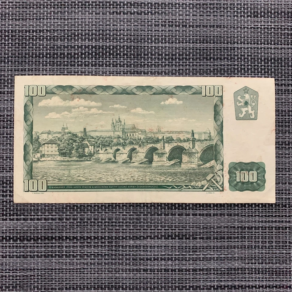 Billete de 100 coronas de Checoslovaquia 1961 moneda checoslovaca billete de papel moneda Foto 2 de 3
