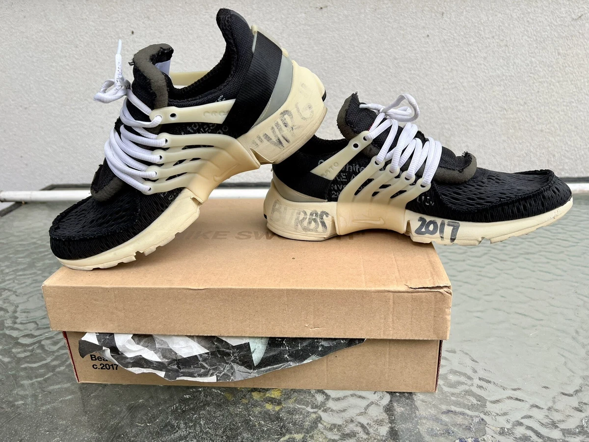 VIRGIL ABLOH SIGNED BLACK PRESTO SNEAKERS, NIKE x OFF-WHITE, 2017