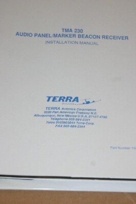 Terra TMA-230 Audio Panel MB Receiver operation/installation manual TMA230