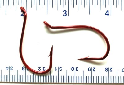 100 VMC 8369RD 8369 Live Bait Red Octopus Fish Fishing Hooks 5/0 From France