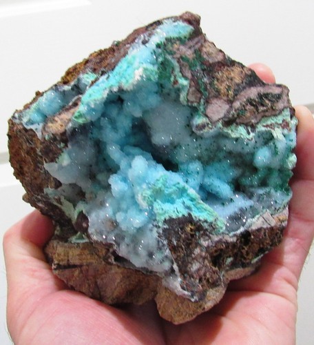 SENSATIONAL SPARKLING CHRYSOCOLLA W/ DRUZY QUARTZ CRYSTAL!!! REPUBLIC OF CONGO - Picture 10 of 11