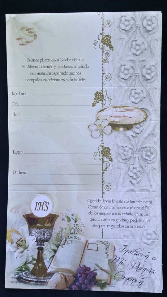 Invitaciones de Primera Comunion(Spanish First Communion Invitations),Favors  - Image 2 of 4