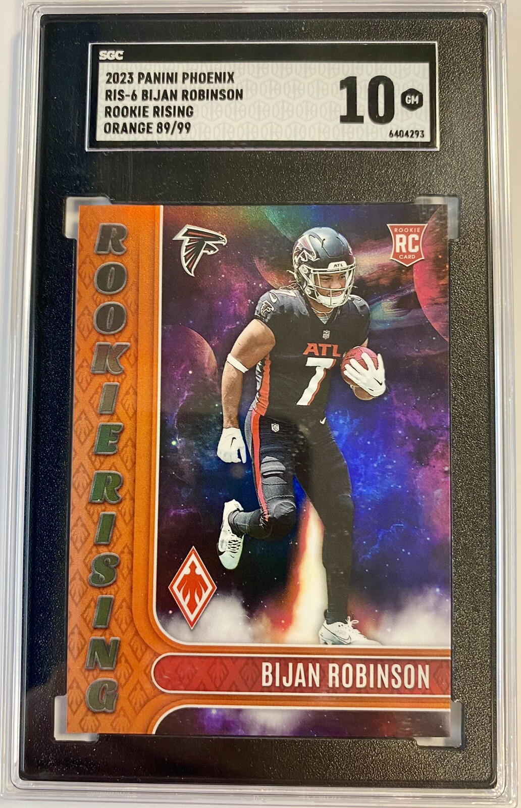 2023 Panini Phoenix Rookie Rising Bijan Robinson #RIS-6 Orange /99 GRADED SGC 10