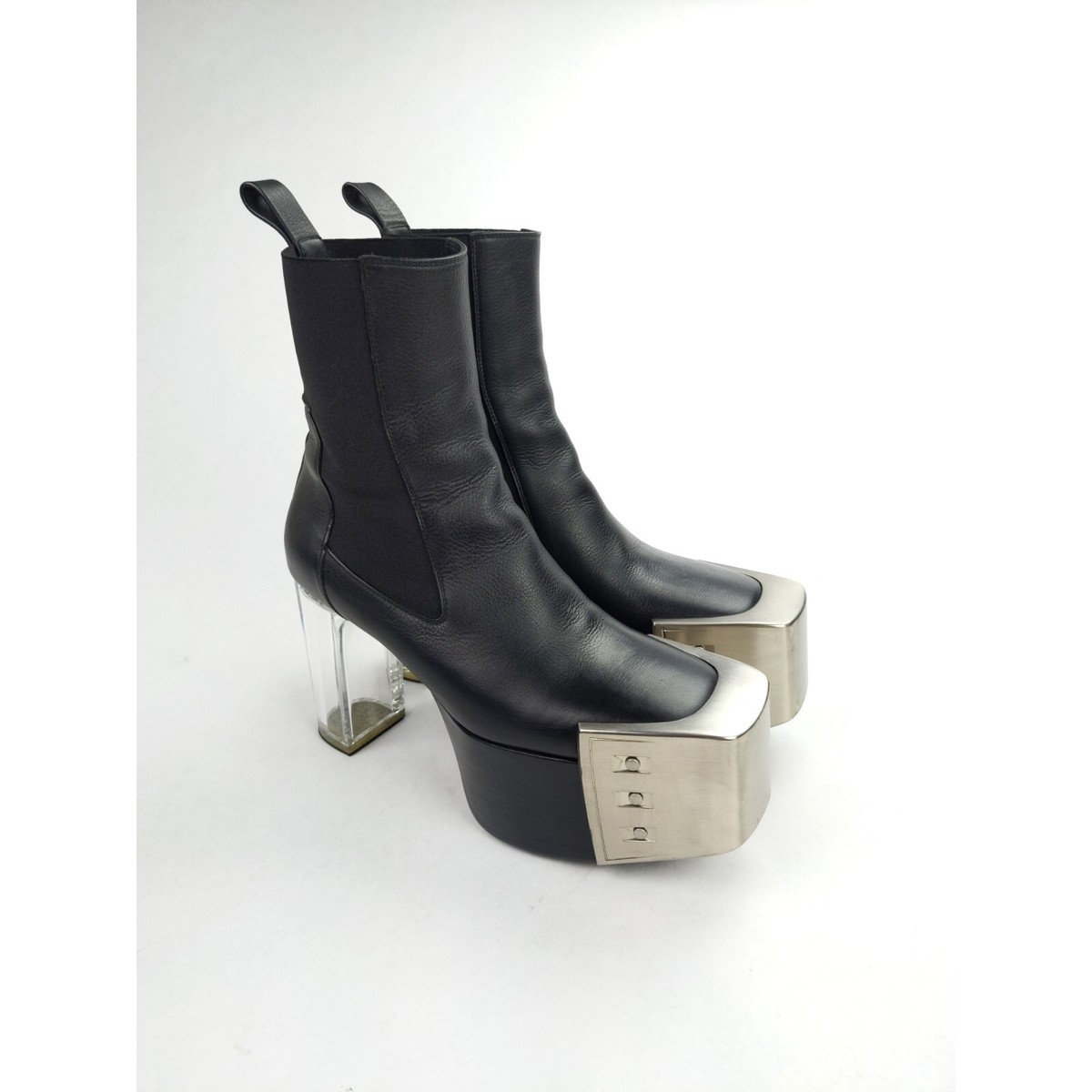 Bottes en cuir noir RICK OWENS homme taille 42 US 9 SS21 Bottes en cuir noir RICK OWENS homme taille 42 US 9 SS21