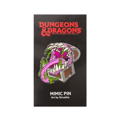 Dungeons and Dragons Mimic Treasure Chest Enamel Pin Figure | GLOWS IN THE DARK