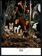 1970 Steiff plush giant small stuffed aminals photo vintage print ad