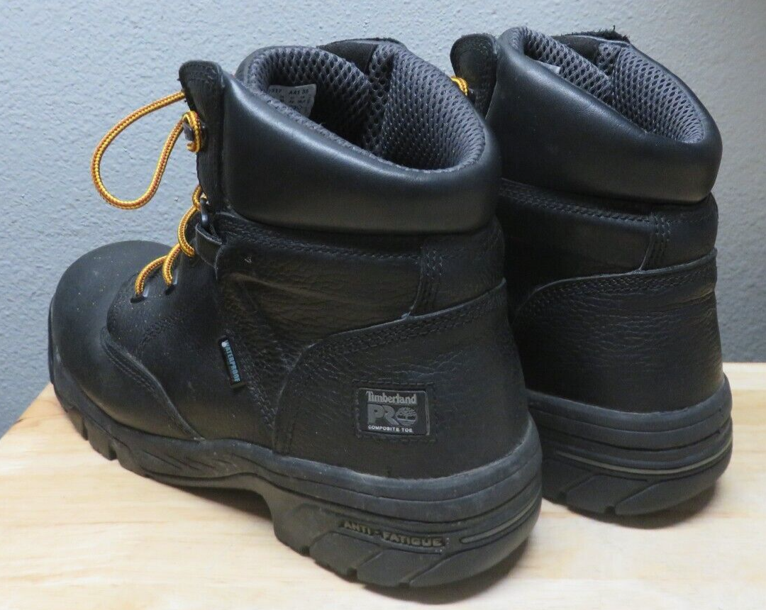 Timberland Mens Pro 215 Steel Toe Work Boots Black Leather  display picture 1