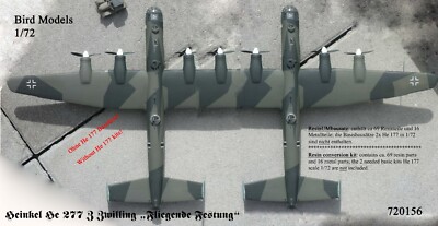 Heinkel He 277 Z Twin ''Flying Fortress'' 1/72 Bird Models Resin Conversion