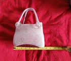 Pink Confetti Vintage Hand blown Purse/Handbag Vase Murano Style Art Glass