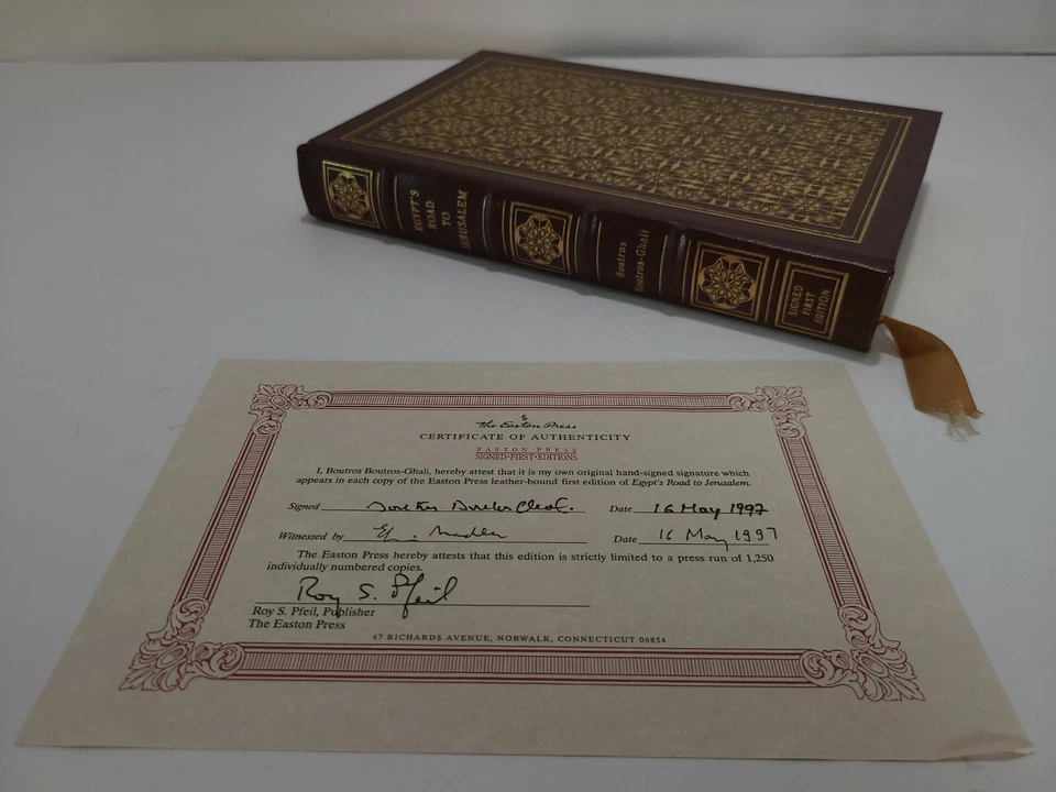 Easton Press Egypt's Road to Jerusalem Boutros Boutros-Ghali 1st ed Signed - Image 2 of 4