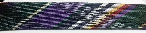 Jacquard Fabric Ribbon Purple Green Navy PLAID on Roll Approx 13 Yds 3/4" Wide - Picture 3 of 6