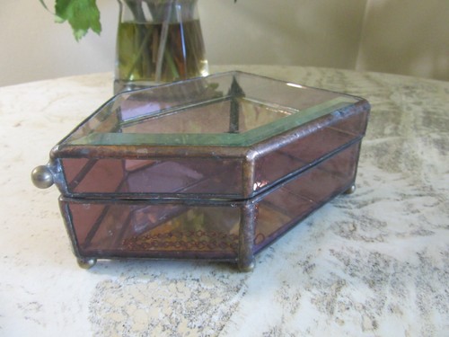 Schmuckkästchen Kunstglas 1989 abgeschrägt, verspiegelt - Bild 2 von 12