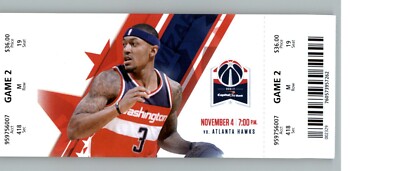 Atlanta Hawks vs Washington Wizards 11/4/2016 Full Ticket - Bradley Beal	