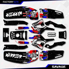 Red White Blue Savage Camo Racing Fender Graphics Kit fits Yamaha Warrior 350