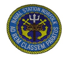NAVAL STATION NORFOLK VIRGINIA ROUND PATCH - COLOR - VETERAN OWNED BUSINESS