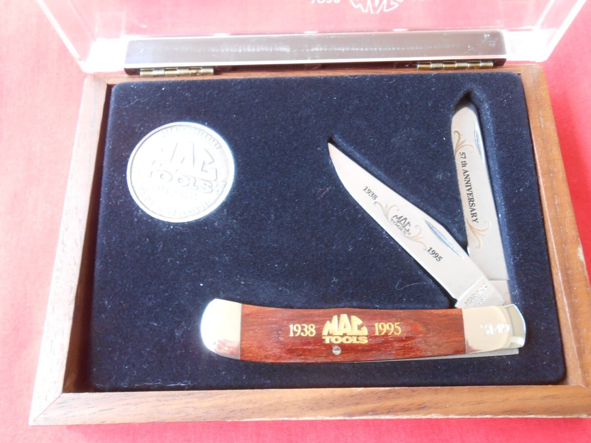 BEAR MGC 2 BLADE TRAPPER MAC TOOLS 57 TH ANNIVERSARY WOOD BEAR MGC 2 BLADE TRAPPER MAC TOOLS 57 TH ANNIVERSARY WOOD