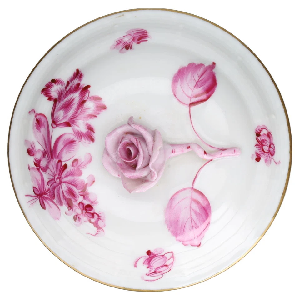 Buttersauciere Butterpfännchen Modell 738 Herend Ungarn Form Osier BTP Bouquet D - Bild 3 von 4