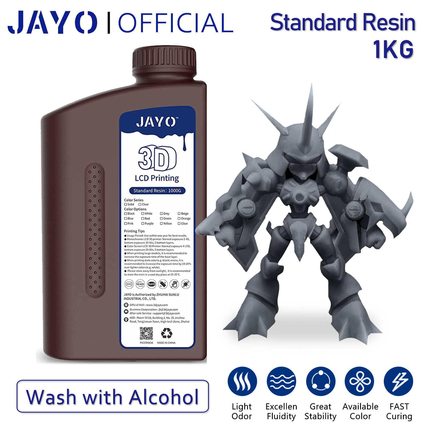 JAYO 1KG Photopolymer Resin 3D Printer Low Odor 405nm Rapid UV Resin SLA DLP LCD eBay