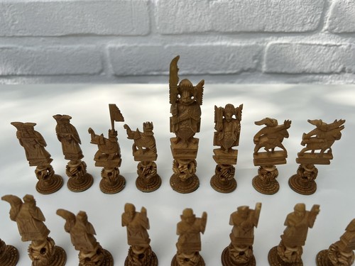 Schach geschnitzt Hong Kong Chess Set Carved Hang On Ivory Mystery Puzzle Ball - Bild 10 von 16