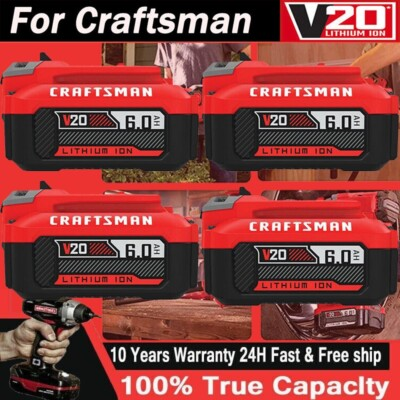 #ad 6.0Ah 20 Volt Max For Craftsman V20 Li Ion Battery Pack CMCB206 CMCB204 CMCB202 $33.99