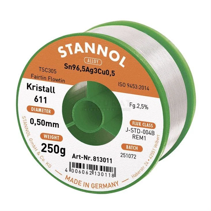 Löt Draht 0,50 Mm, 250 G, 227 °C, Bleifrei STANNOL 813011 - Bild 1 von 1