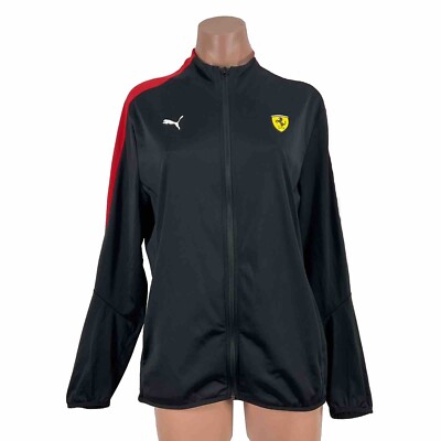 Vintage Puma Ferrari Track Jacket Zip Up Small Black Red