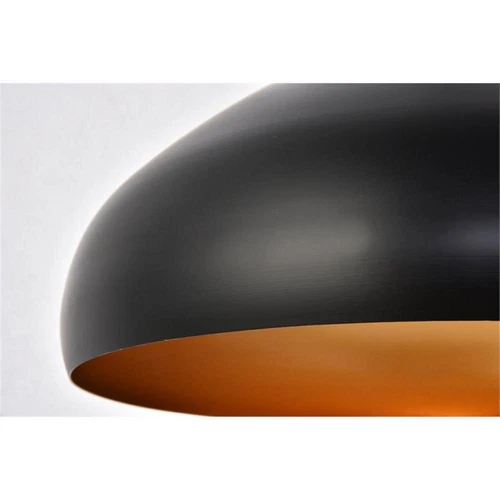 Living District Circa 1-Light Transitional Aluminum Pendant in Black - Picture 4 of 6