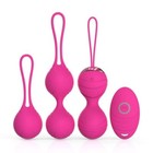 Silicone Kegel Balls, Set of 3 with Remote Control “Crystal” Peach